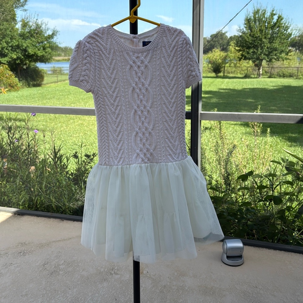 Polo Ralph Lauren cream cable sweater dress size 6